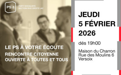 Rencontre publique : le 5 février à la Maison du Charron de Versoix