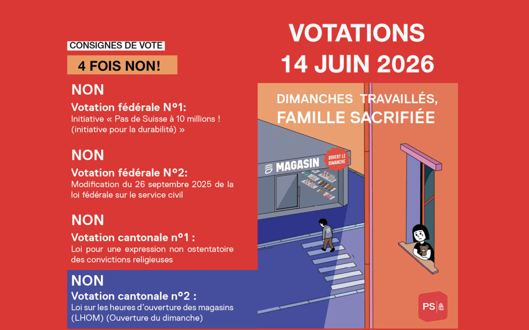 Votations du 14 juin 2026: les consignes de vote du PS